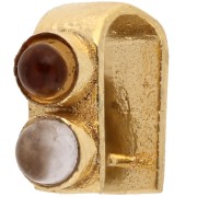 Gancio per pendente da 9 mm con pietra semipreziosa - Dorato con oro fino - Citrino - Quarzo rosa