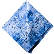 Bandana 100% cotone - motivo cachemire - effetto sfumato - Blu x1
