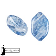 Perla in vetro Paros® di Puca® 7x4 mm - Silver Foil Capri Blue x10g