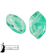 Perla in vetro Paros® di Puca® 7x4 mm - Silver Foil Emerald x10g