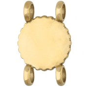 Distanziatore rotondo da 14 mm con motivo a cuore - Acciaio inossidabile 304 Dorato - Rodonite