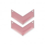 Chevron/ Spina di pesce - Distanziatori di metallochevron 2 fori resina eposs. 29 mm Rosa x2 Distanziatori di metallochevron 2 fori resina eposs. 29 mm Rosa x2