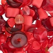 Rosso - Abbinamento di perline di Bohemia rosso x50g Abbinamento di perline di Bohemia rosso x50g