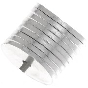 Dischi piatti forati lisci in ottone stile Heishi 6 mm argentato x10