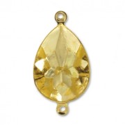 Castone da incollare PureCrystal 4320 pera mm. 14x10 2 anelli dorato