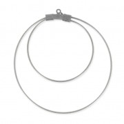Orecchini doppio cerchio da decorare 45mmx0.8mm argentato antico x2