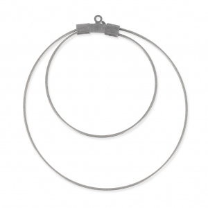 Orecchini doppio cerchio da decorare 45mmx0.8mm argentato antico x2