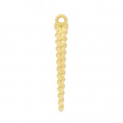 Ciondolo in metallo corno di unicorno 29 mm Dorato con oro fino