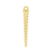 Ciondolo in metallo corno di unicorno 29 mm Dorato con oro fino