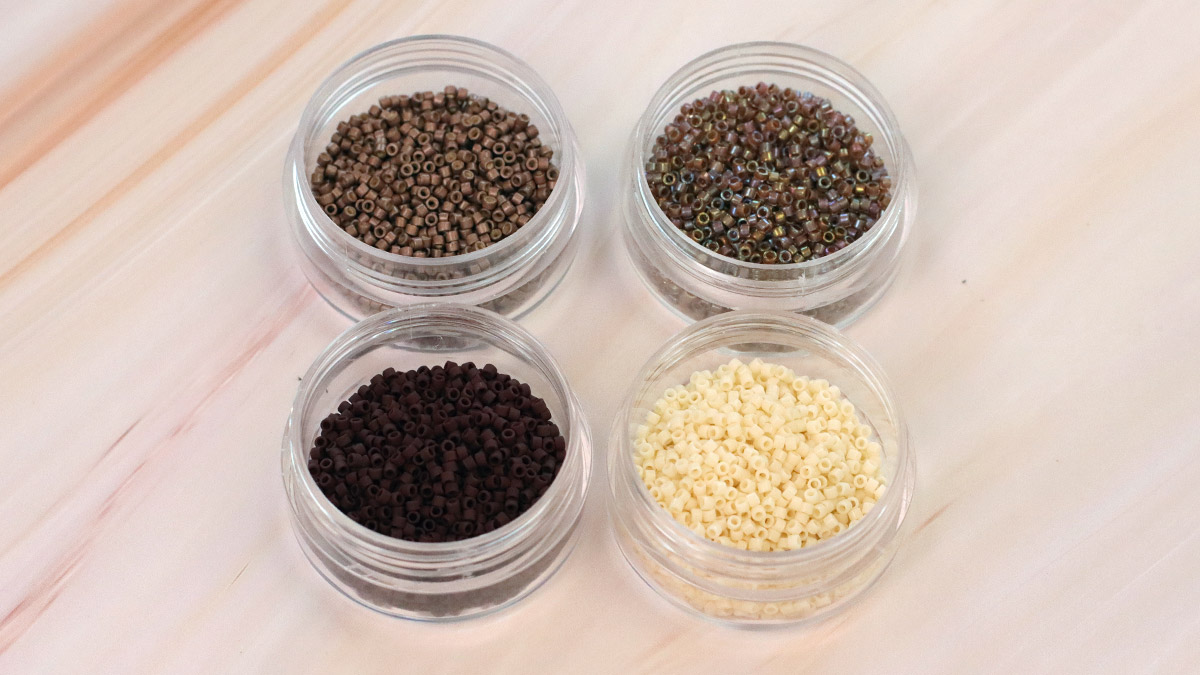 teintes miyuki beige et marron