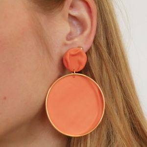 Boucles d'oreilles XL en pâte polymère FIMO effet plissé
