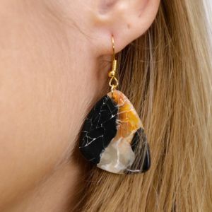 DIY Boucles d'oreilles effet marbre en pâte polymère