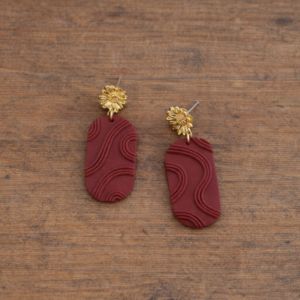 Boucles d'oreilles texture de fils polymère