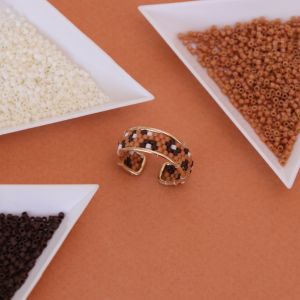 bague DIY perles miyuki marron