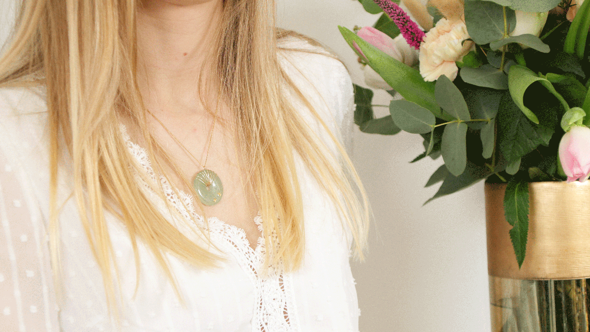 Schema DIY placcato in oro e pietra preziosa collana donut Aventurine Schema DIY placcato in oro e pietra preziosa collana donut Aventurine