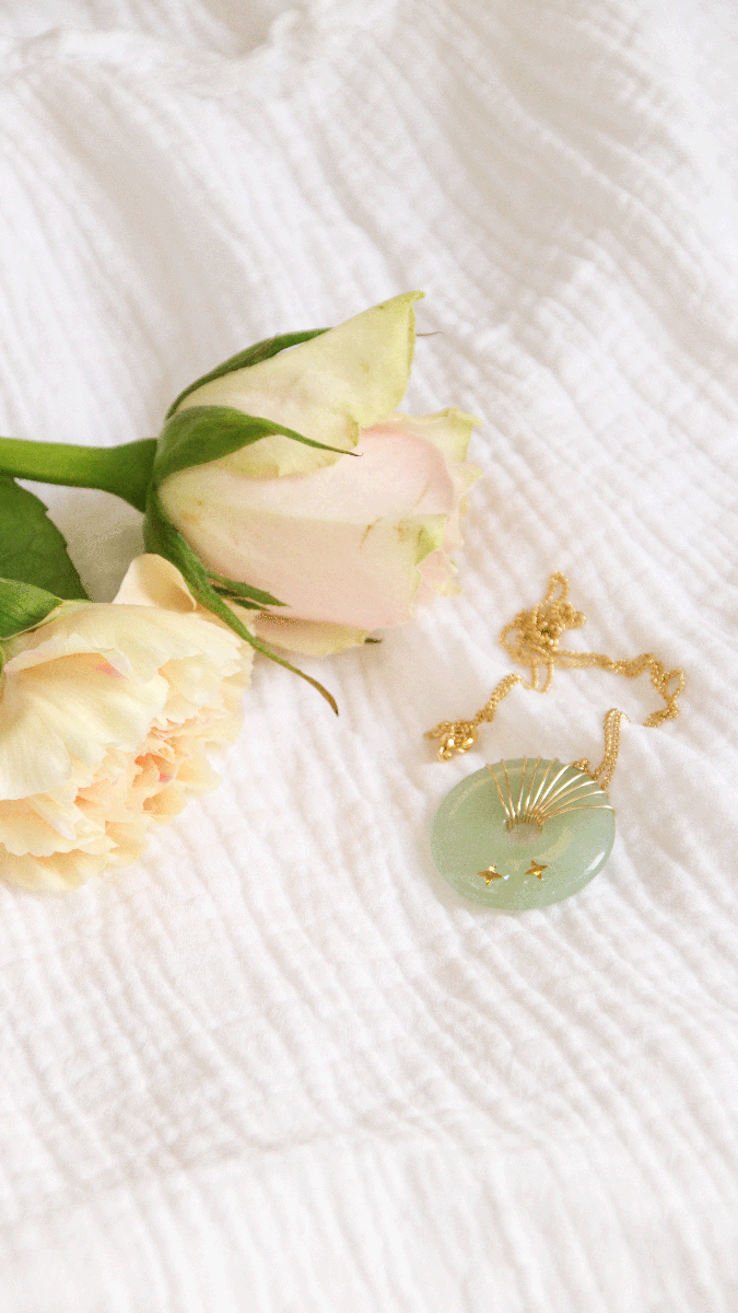 Schema DIY placcato in oro e pietra preziosa collana donut Aventurine Schema DIY placcato in oro e pietra preziosa collana donut Aventurine