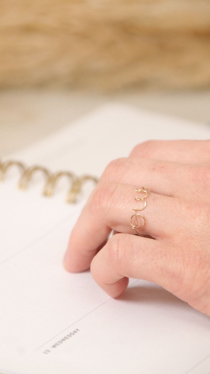 Schema Sì parola anello in filo sagomato Schema Sì parola anello in filo sagomato