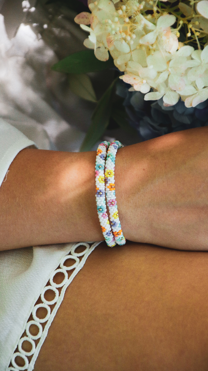 Schema Miyuki peyote weave daisy flower bracelet Schema Miyuki peyote weave daisy flower bracelet