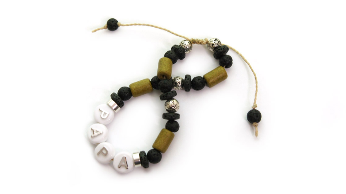 Festa del papà alfabeto perline bracciale regolabile fiocco : Tappa 6 Festa del papà alfabeto perline bracciale regolabile fiocco : Tappa 6