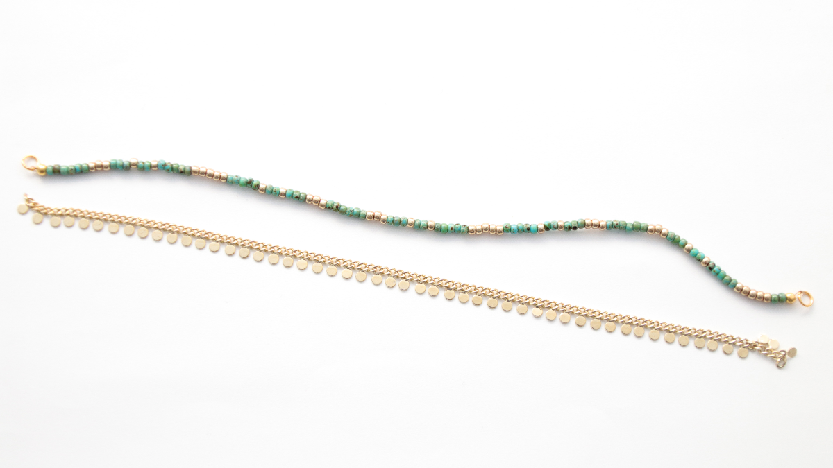 Cavigliera con catena fantasia e perline Miyuki : Tappa 3 Cavigliera con catena fantasia e perline Miyuki : Tappa 3