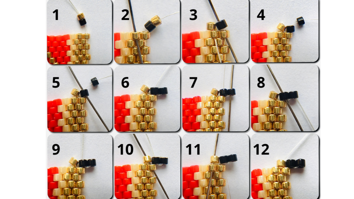 Tessitura Van in brickstitch con perline Miyuki Delicas 11/0 : Tappa 4 Tessitura Van in brickstitch con perline Miyuki Delicas 11/0 : Tappa 4