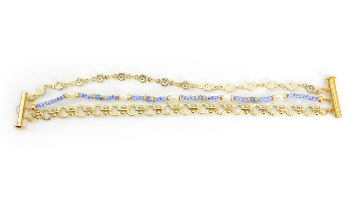 Tuto Collana Multirangs con perline a strisce blu e catene fantasia : Tappa 10 Tuto Collana Multirangs con perline a strisce blu e catene fantasia : Tappa 10