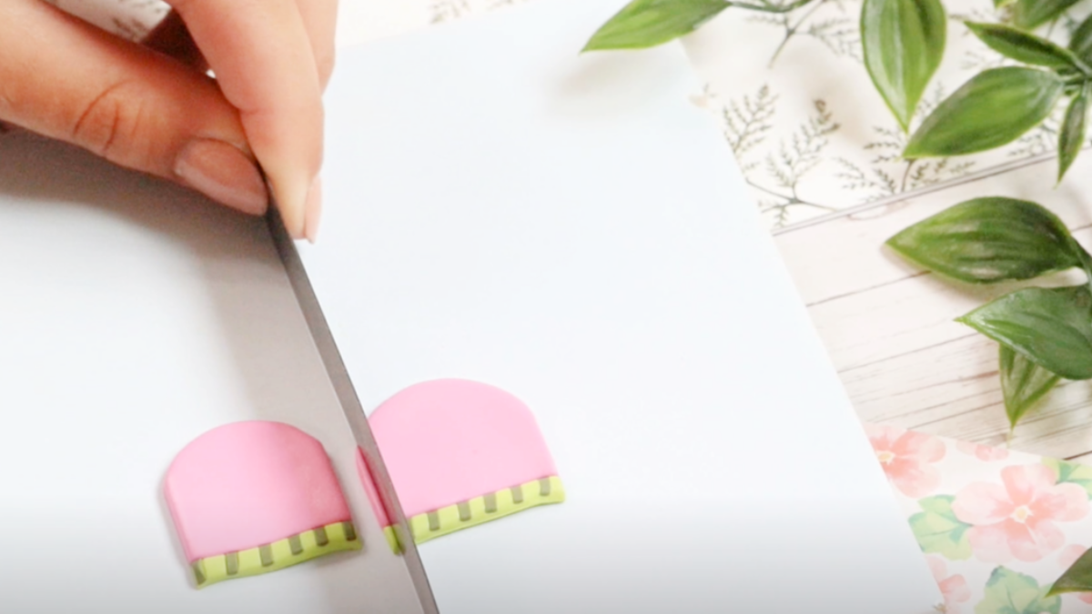 Orecchini anguria in argilla polimerica : Tappa 11 Orecchini anguria in argilla polimerica : Tappa 11