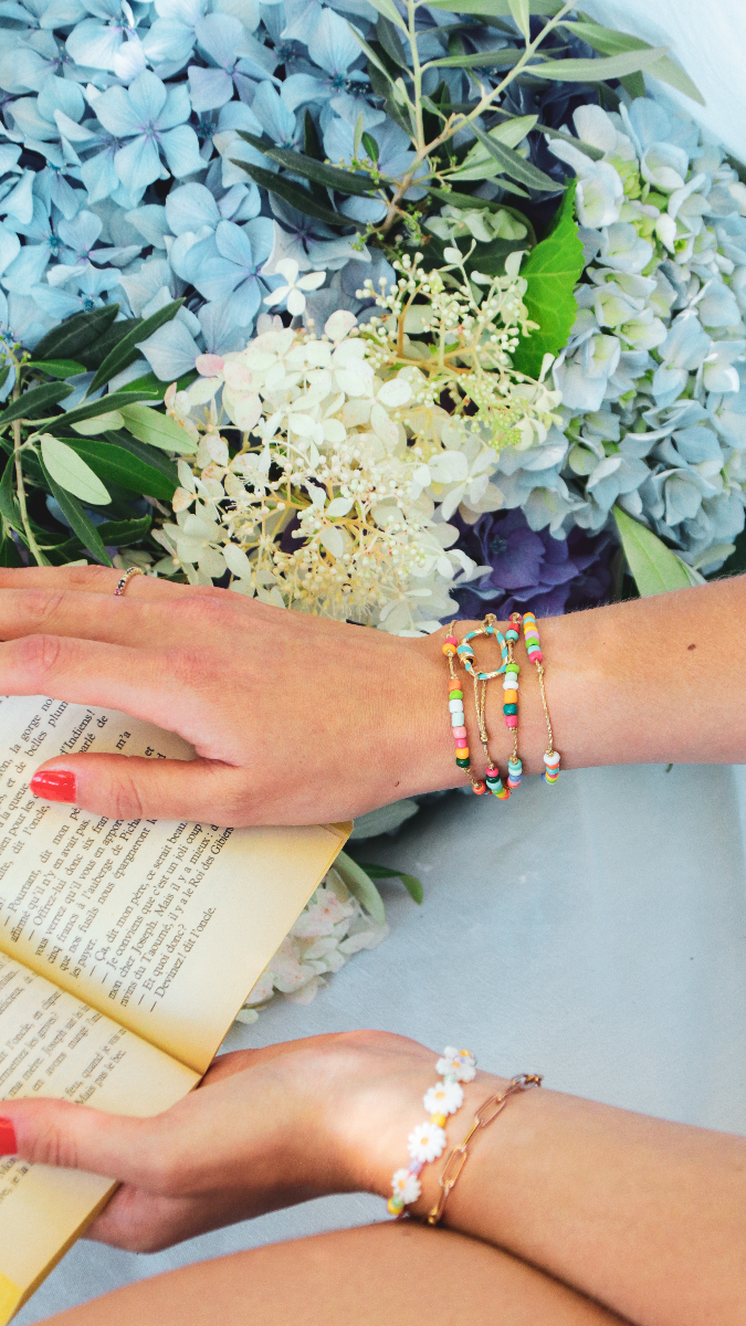 Schema Bracciale multicolore fai da te 3 in 1 con perline di semi Schema Bracciale multicolore fai da te 3 in 1 con perline di semi