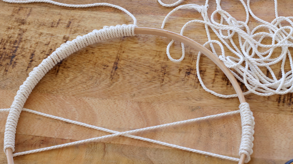 Fai da te Pampa secca e specchio in macramè : Tappa 3 Fai da te Pampa secca e specchio in macramè : Tappa 3