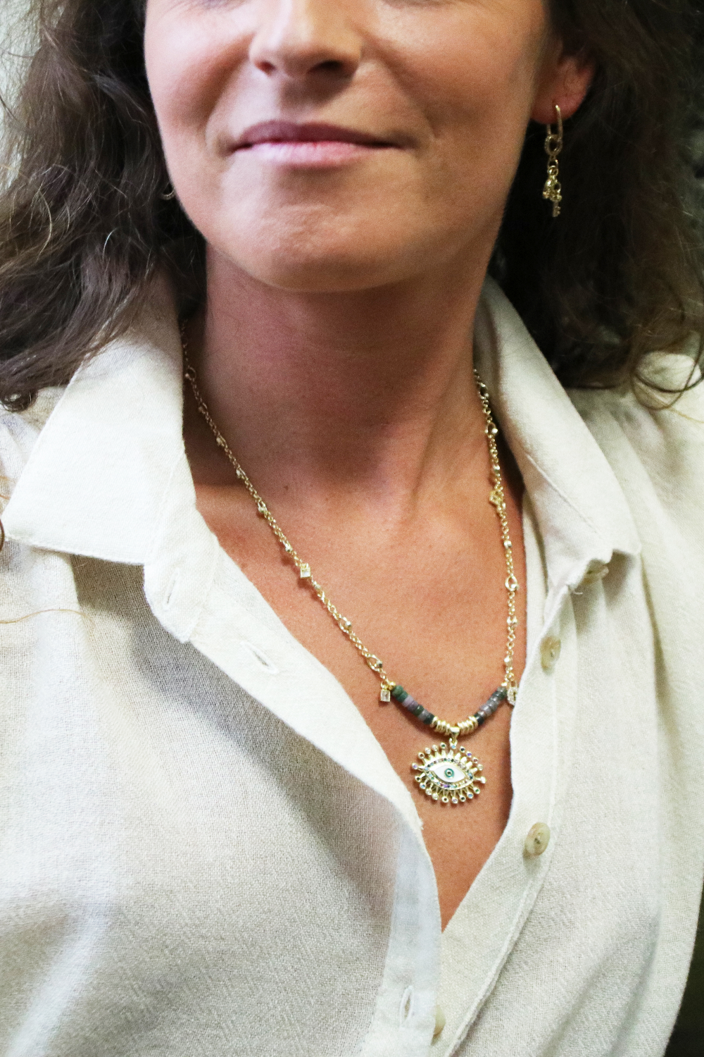 Schema Collana con ciondolo occhio e zirconi Schema Collana con ciondolo occhio e zirconi