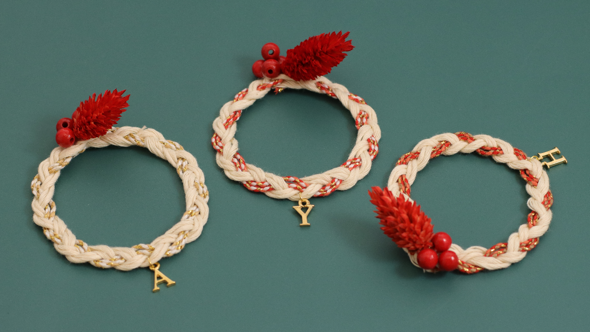 Schema DIY Easy Deco Christmas Wreath Rope Bookmark Schema DIY Easy Deco Christmas Wreath Rope Bookmark