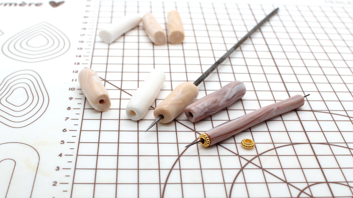 Bracciale di perline curve in argilla polimerica : Tappa 4 Bracciale di perline curve in argilla polimerica : Tappa 4