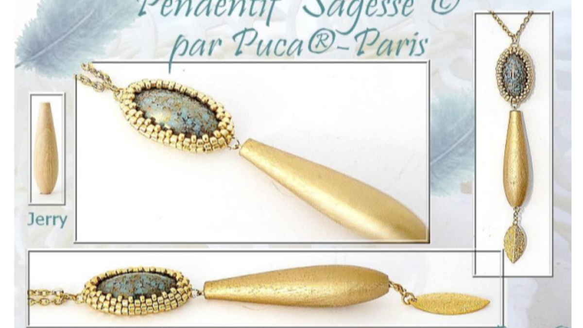 Schema Ciondolo Wisdom con supporto in legno Jerry e perle di vetro Athos di Puca Schema Ciondolo Wisdom con supporto in legno Jerry e perle di vetro Athos di Puca