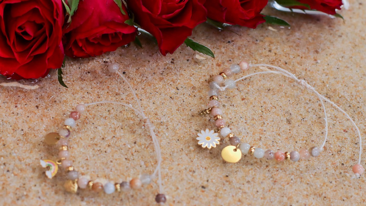 Schema Festa della mamma fai da te: braccialetto madre-figlia in acciaio inossidabile e pietre preziose Schema Festa della mamma fai da te: braccialetto madre-figlia in acciaio inossidabile e pietre preziose