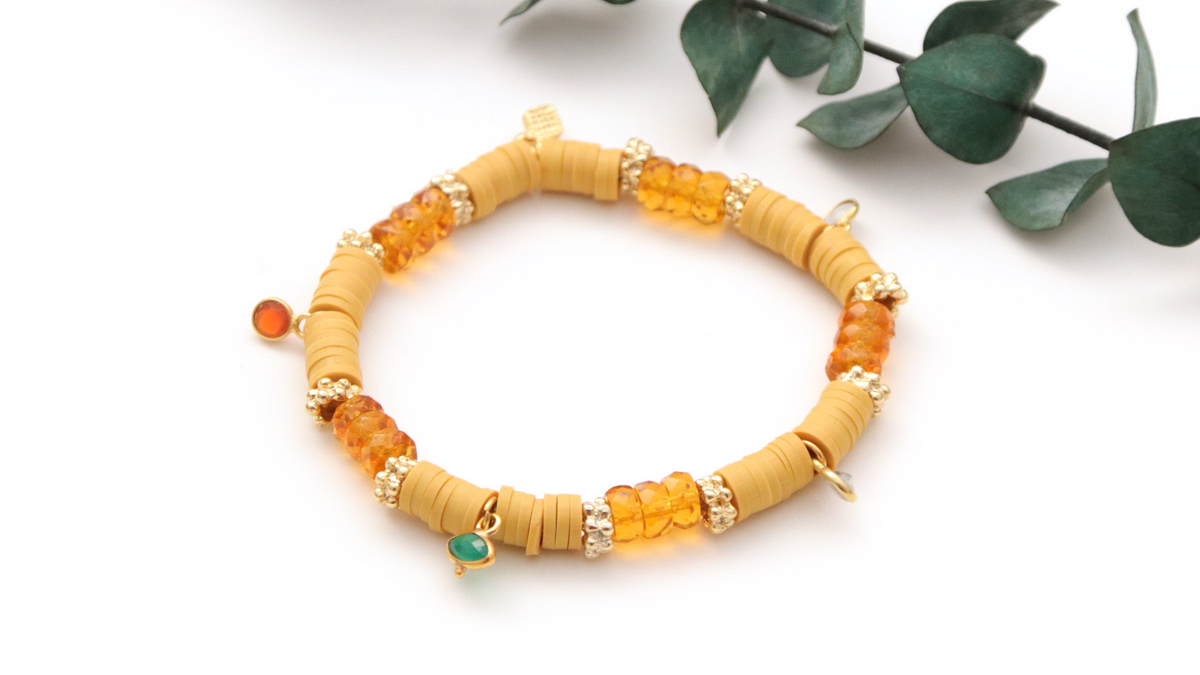 Bracciali Heishi con perle di pietra preziosa Agate indiane : Tappa 2 Bracciali Heishi con perle di pietra preziosa Agate indiane : Tappa 2