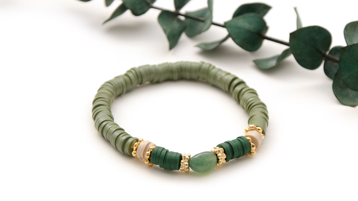 Bracciali Heishi con perle di pietra preziosa Agate indiane : Tappa 3 Bracciali Heishi con perle di pietra preziosa Agate indiane : Tappa 3