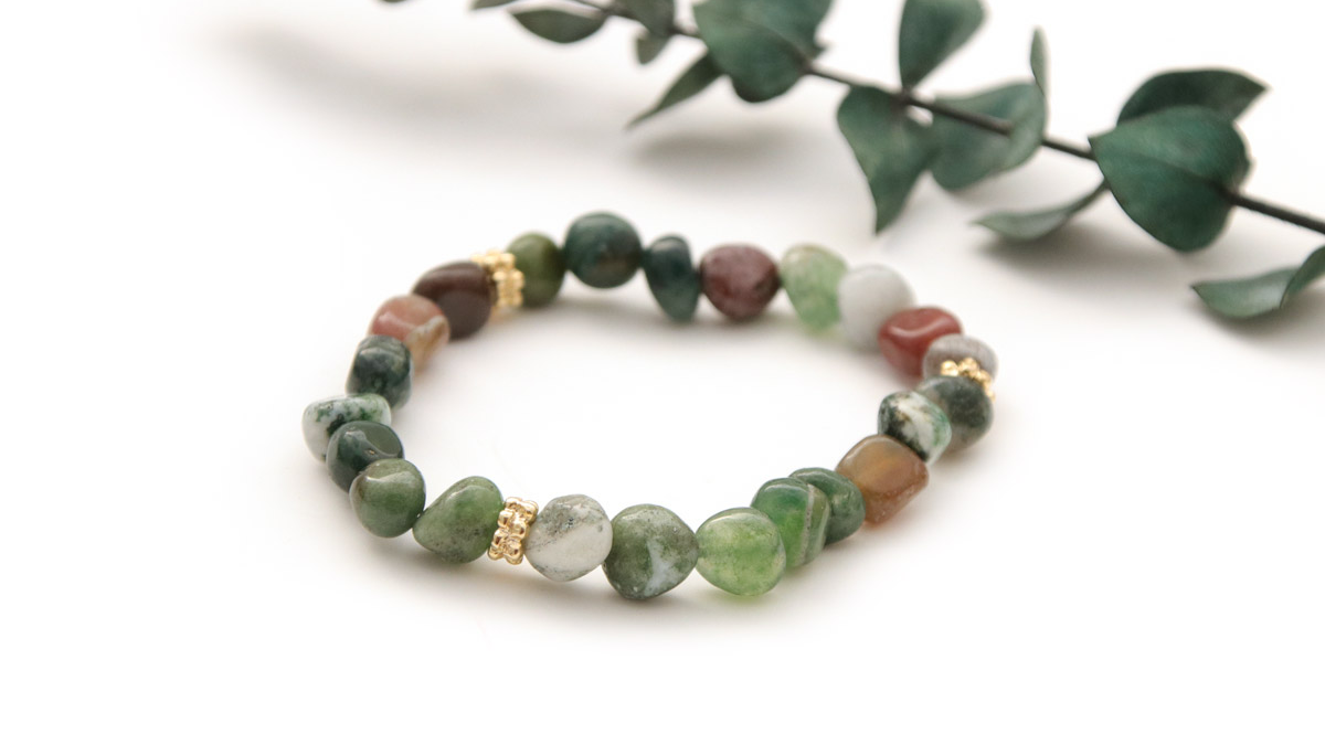 Bracciali Heishi con perle di pietra preziosa Agate indiane : Tappa 5 Bracciali Heishi con perle di pietra preziosa Agate indiane : Tappa 5