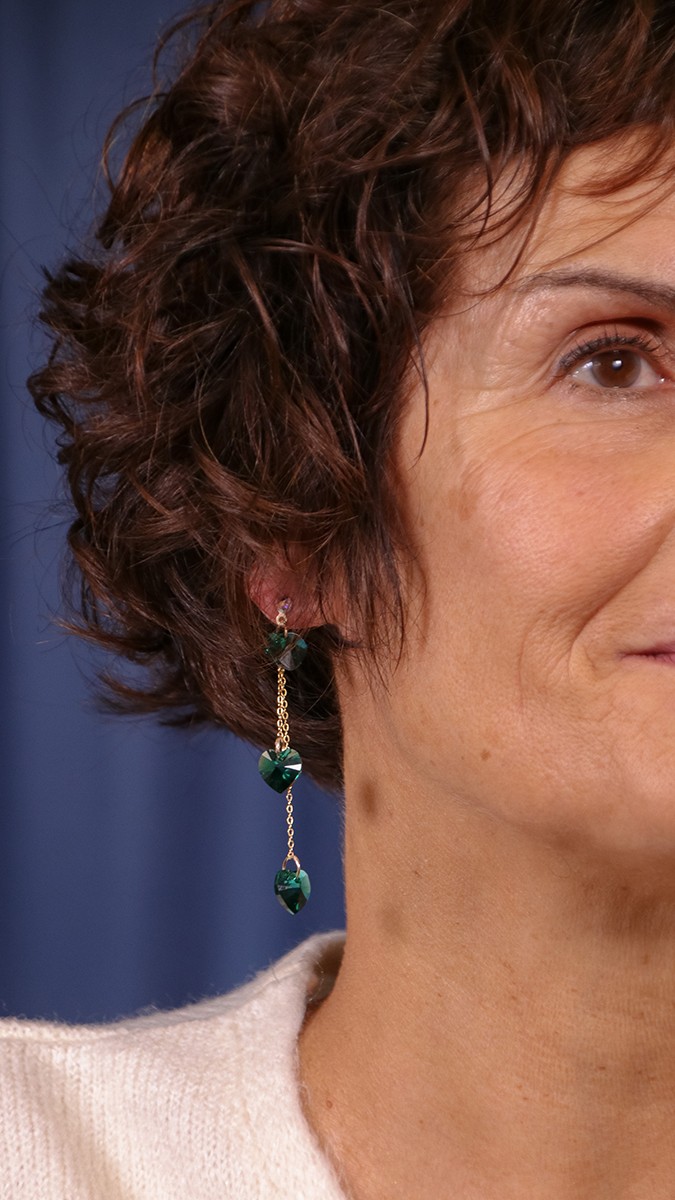 Schema Tutorial per orecchini pendenti con catene d'oro e cuori Swarovski Schema Tutorial per orecchini pendenti con catene d'oro e cuori Swarovski