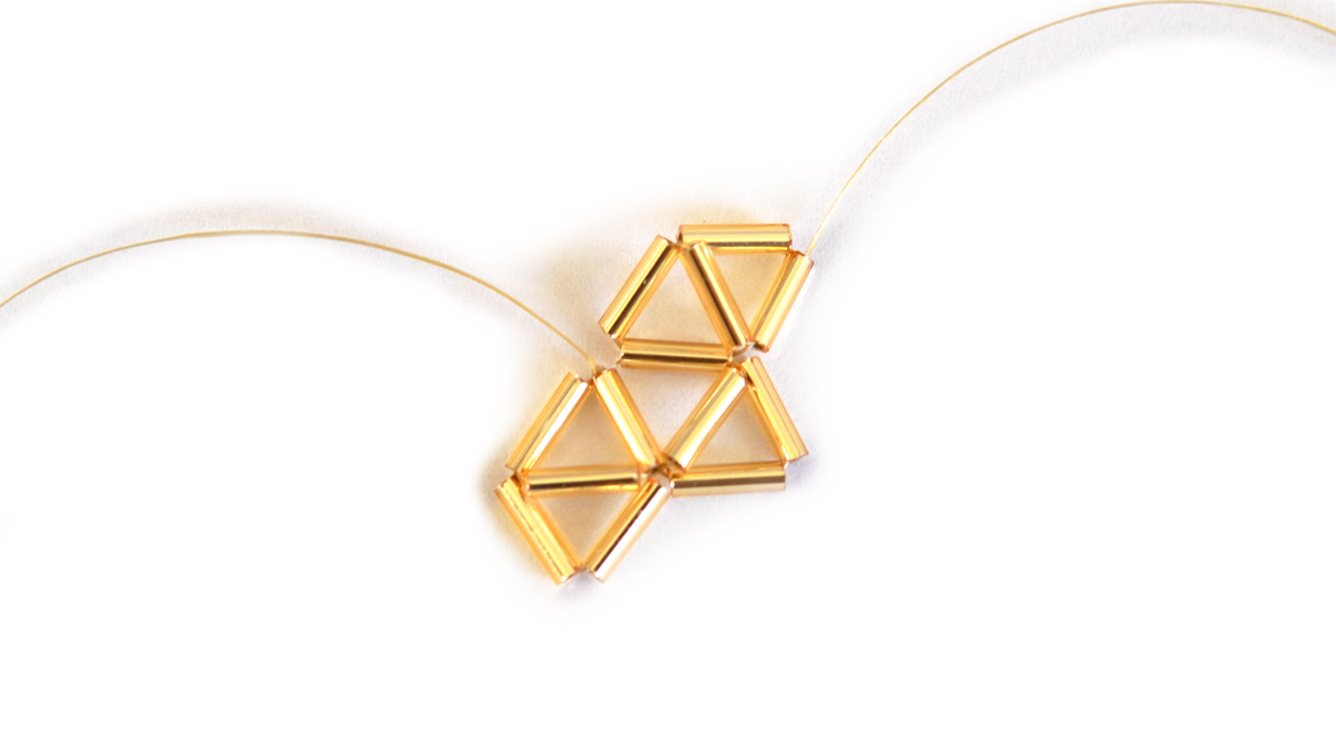 Miyuki Bugles 3D perline stella stile himmeli : Tappa 6 Miyuki Bugles 3D perline stella stile himmeli : Tappa 6