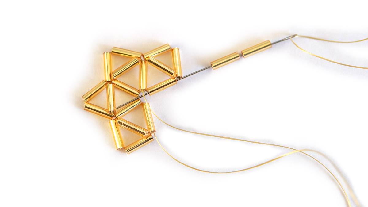 Miyuki Bugles 3D perline stella stile himmeli : Tappa 7 Miyuki Bugles 3D perline stella stile himmeli : Tappa 7