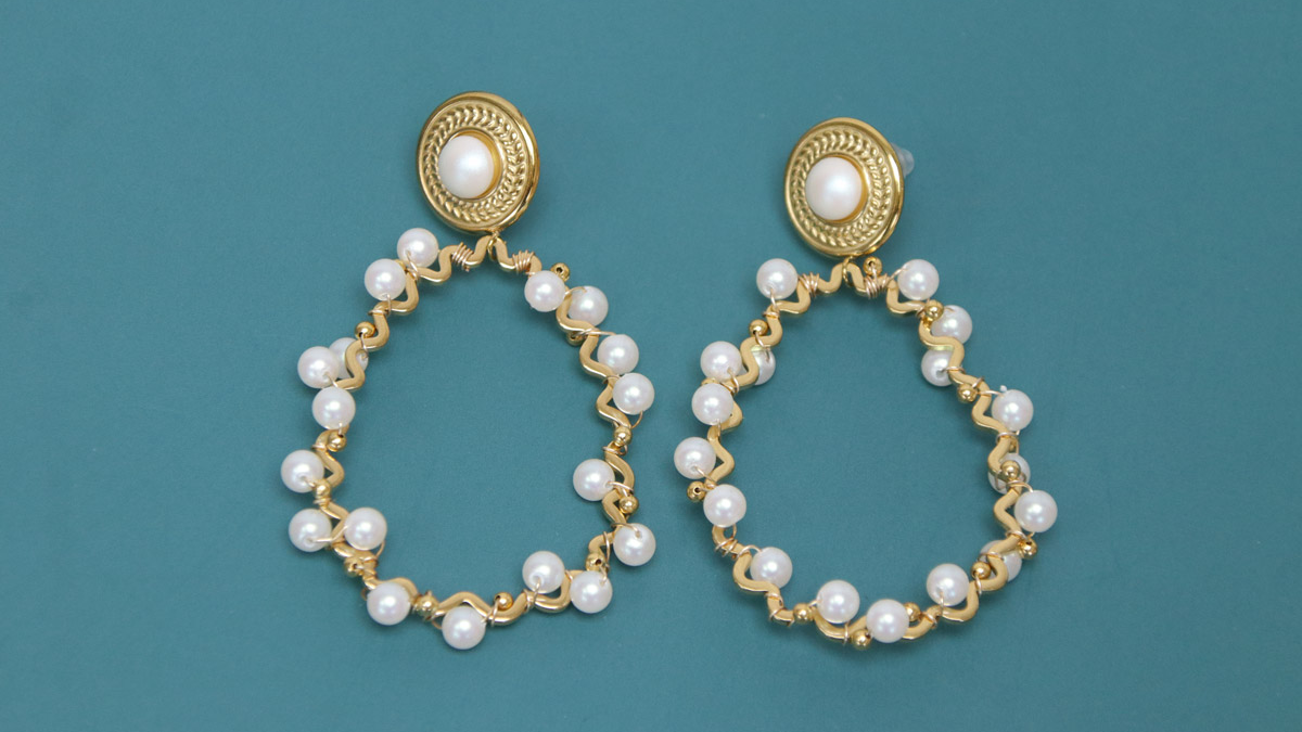 Tuto Orecchini a goccia ondulati in acciaio inossidabile e perle : Tappa 5 Tuto Orecchini a goccia ondulati in acciaio inossidabile e perle : Tappa 5