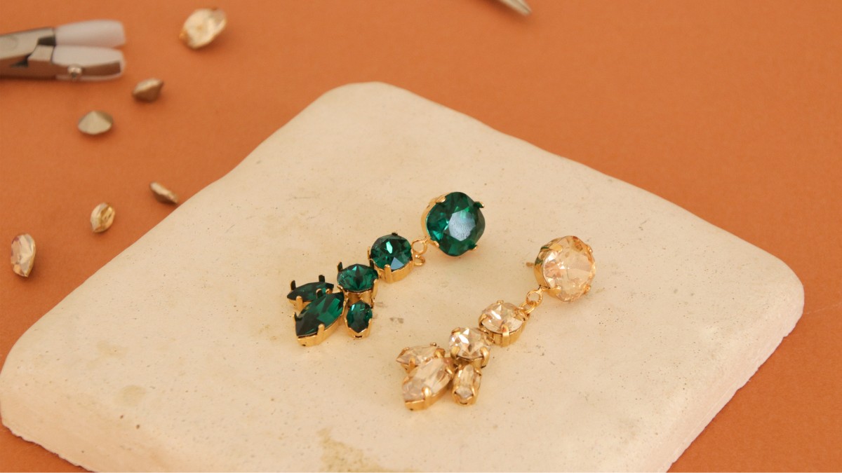 Orecchini pendenti Swarovski o PureCrystal : Tappa 3 Orecchini pendenti Swarovski o PureCrystal : Tappa 3