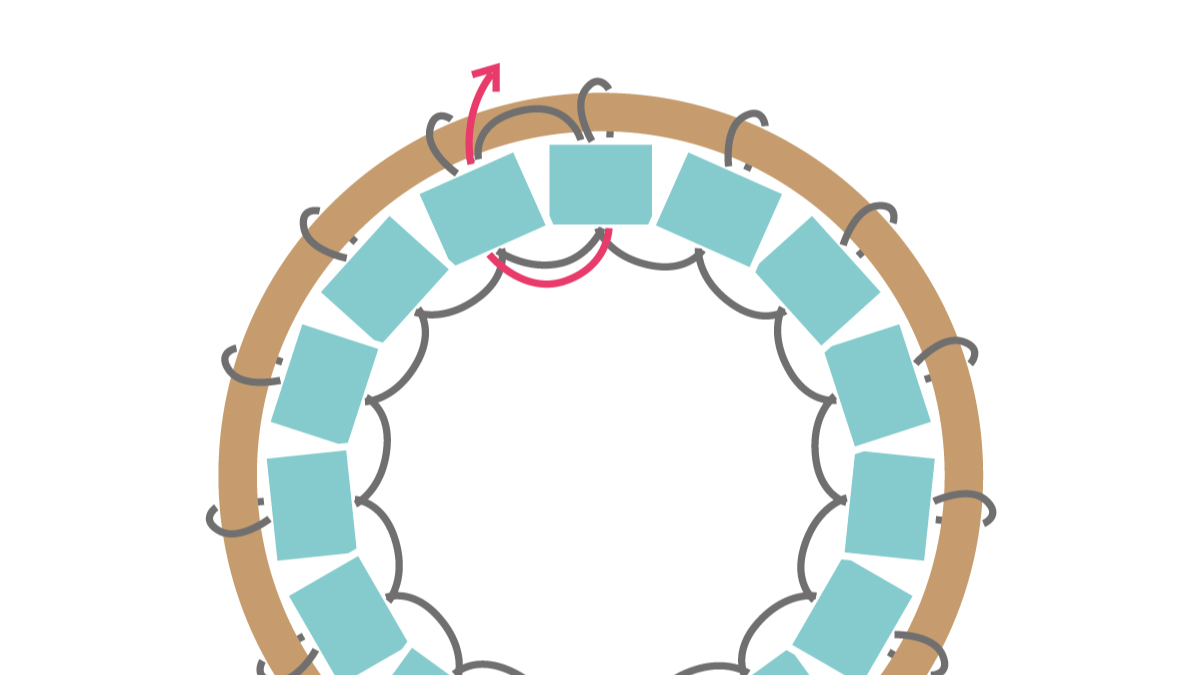 Collana Miyuki con ciondolo rotondo Brick Stitch : Tappa 5 Collana Miyuki con ciondolo rotondo Brick Stitch : Tappa 5