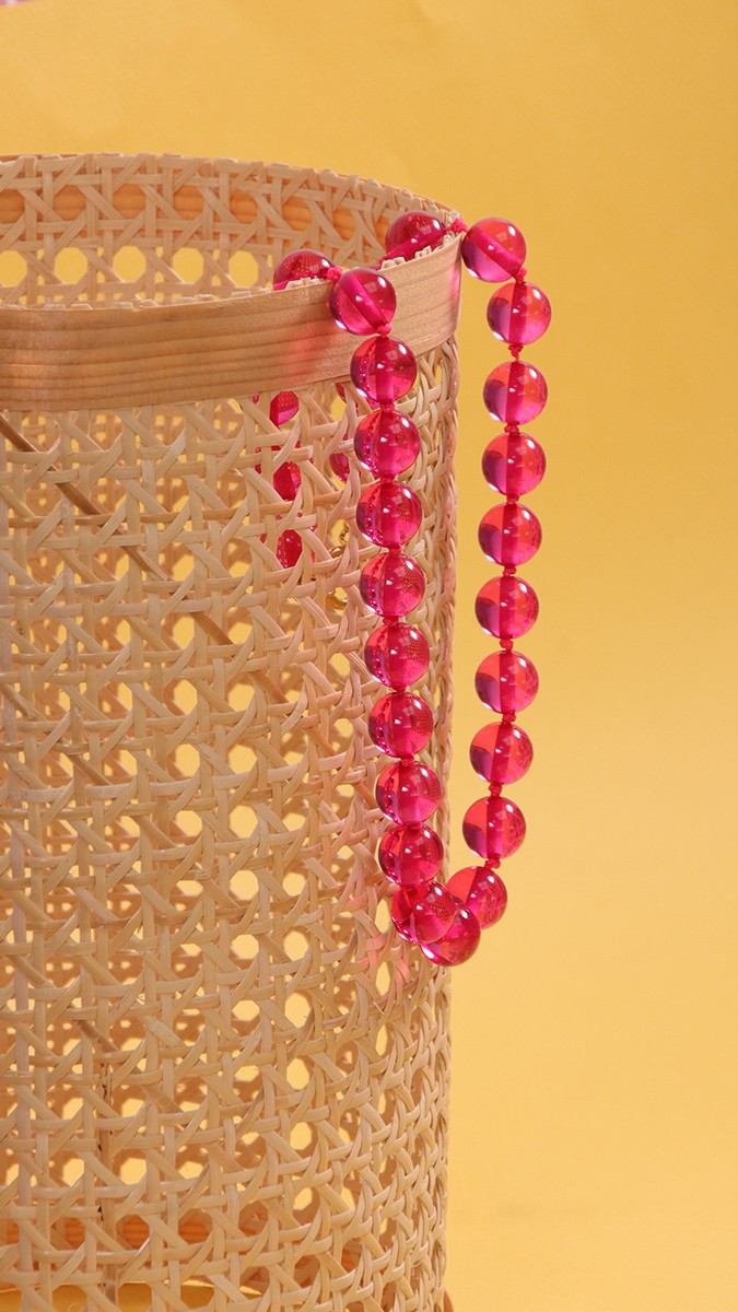 Schema Tuto fai da te - Collana di perle rosa grandi con filo fluorescente Linhasita Schema Tuto fai da te - Collana di perle rosa grandi con filo fluorescente Linhasita