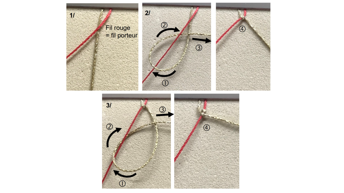 Bracciale in micro-macramè e pietre preziose : Tappa 1 Bracciale in micro-macramè e pietre preziose : Tappa 1