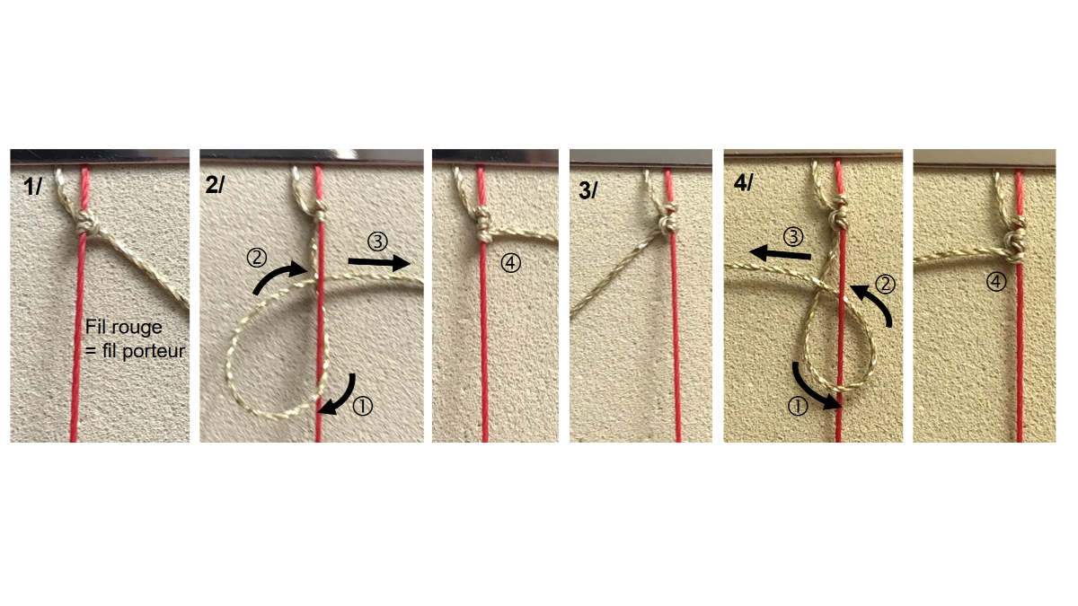 Bracciale in micro-macramè e pietre preziose : Tappa 4 Bracciale in micro-macramè e pietre preziose : Tappa 4