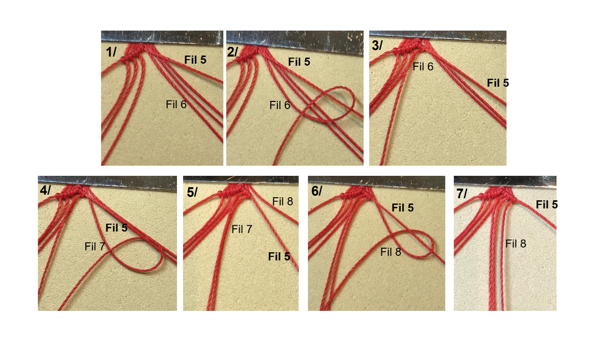 Bracciale in micro-macramè e pietre preziose : Tappa 9 Bracciale in micro-macramè e pietre preziose : Tappa 9