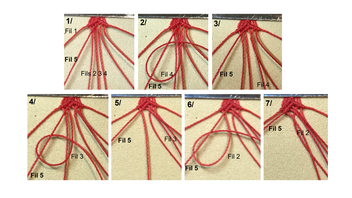 Bracciale in micro-macramè e pietre preziose : Tappa 10 Bracciale in micro-macramè e pietre preziose : Tappa 10
