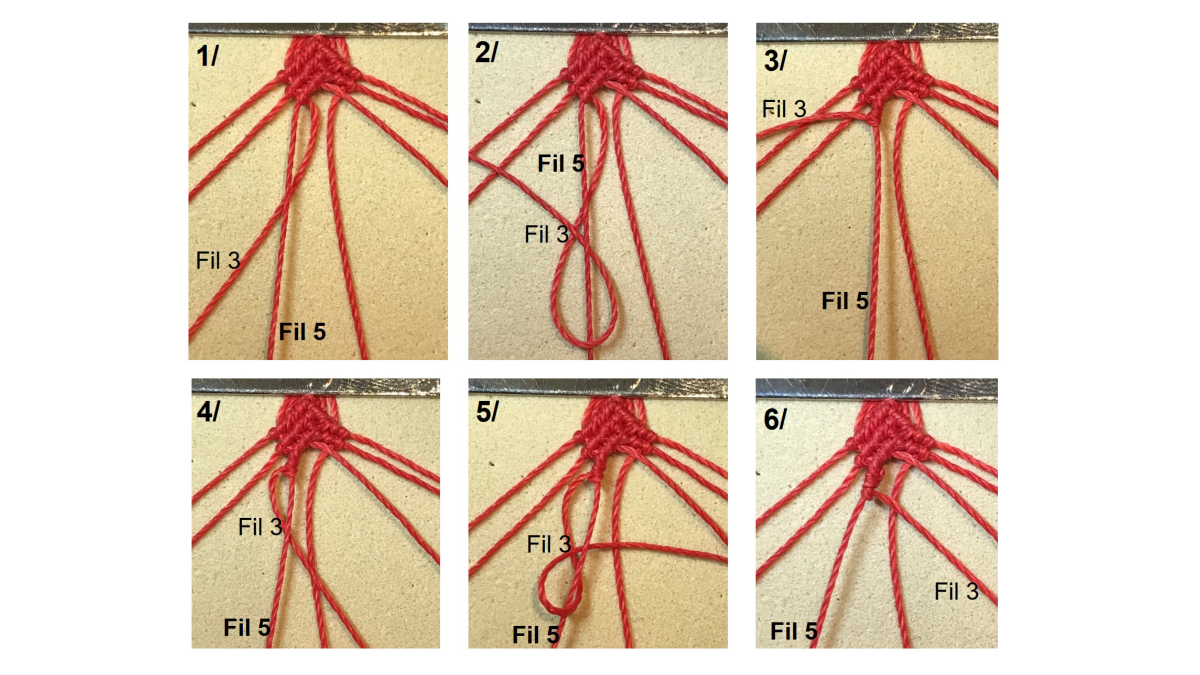 Bracciale in micro-macramè e pietre preziose : Tappa 13 Bracciale in micro-macramè e pietre preziose : Tappa 13