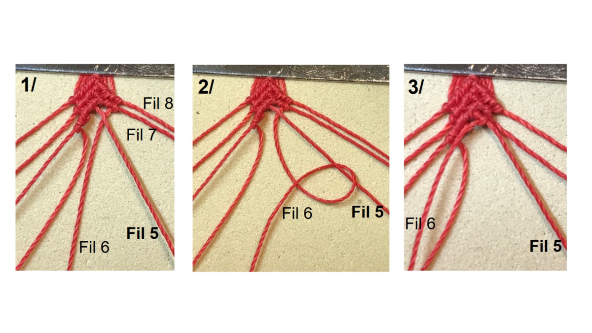 Bracciale in micro-macramè e pietre preziose : Tappa 14 Bracciale in micro-macramè e pietre preziose : Tappa 14